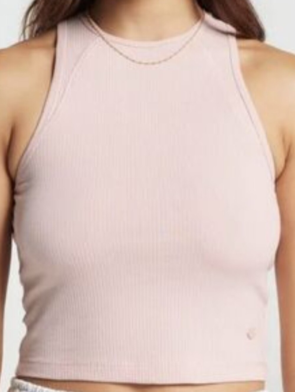 Gymshark Cotton Rib Midi Tank In Misty Pink Size Medium